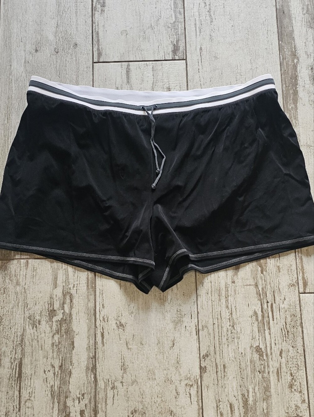 Lands' End Black Swim/Active Shorts with White Detail 22W